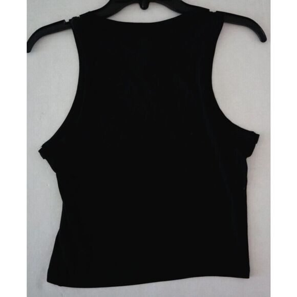 Victoria's Secret 528148-QB4 Women's Sz Medium Black Cropped Ribbed Tank Top - Picture 2 of 4